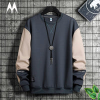 Fashion Patchwork Men Sweatshirt Autumn New Street Trend Hoodie Mens Casual Loose Pullover Korean Long Sleeved Top M - 5XL - 𝐃𝐔𝐕𝐋𝐀𝐒𝐇𝐎𝐏