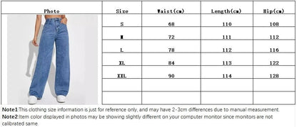 Fashion retro blue jeans women y2k High street baggy straight pants High waisted all - in - one slim pants - 𝐝𝐮𝐯𝐥𝐚𝐬𝐡𝐨𝐩.𝐜𝐨𝐦