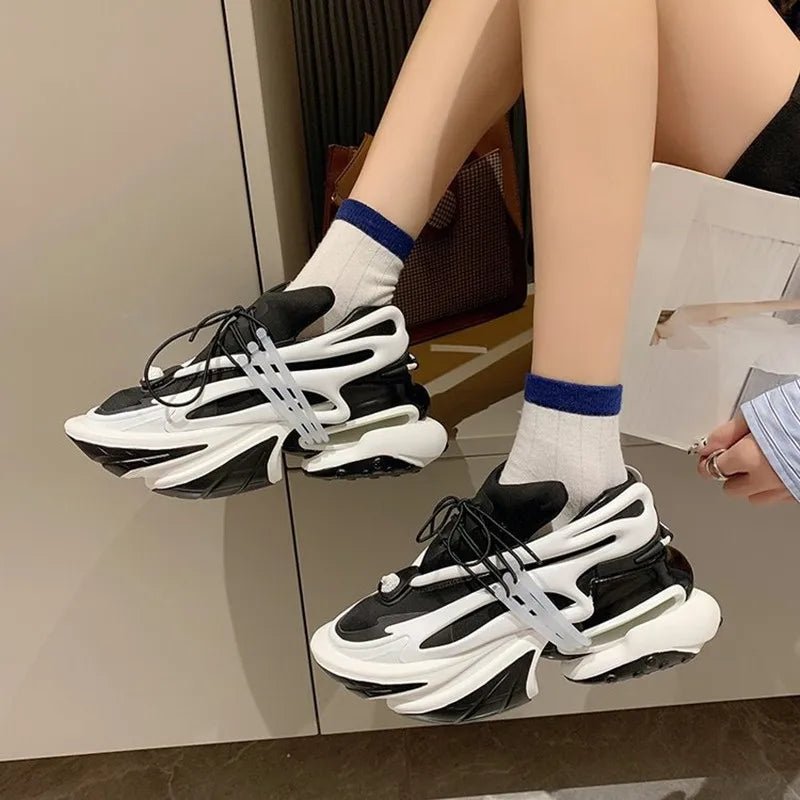 Fashion Thick Bottom Sneakers Women Pointed Toe Lace - Up Platform Shoes Lady Classics Luxury Brands Couple's Shoes Casual Sneaker - 𝐃𝐔𝐕𝐋𝐀𝐒𝐇𝐎𝐏