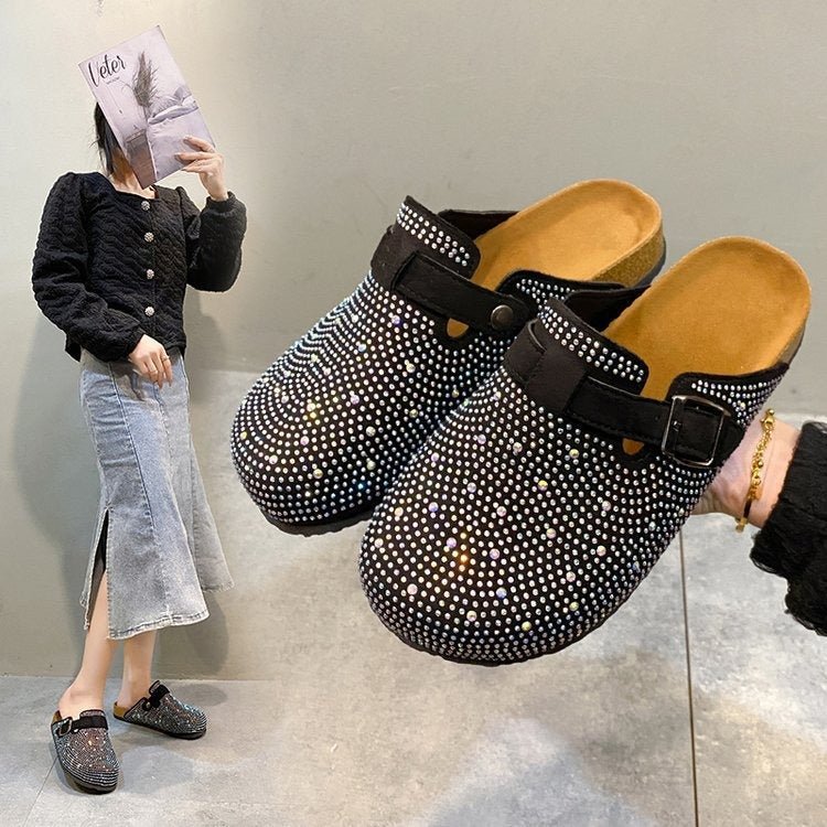 Flat - soled rhinestone cork Birkenstock fishing Birkenstock shoes for women thick - soled fashion outer wear Birkenstock shoes - 𝐃𝐔𝐕𝐋𝐀𝐒𝐇𝐎𝐏