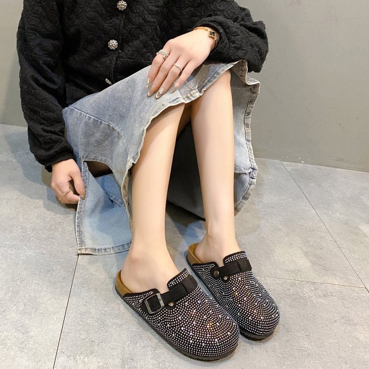 Flat - soled rhinestone cork Birkenstock fishing Birkenstock shoes for women thick - soled fashion outer wear Birkenstock shoes - 𝐃𝐔𝐕𝐋𝐀𝐒𝐇𝐎𝐏