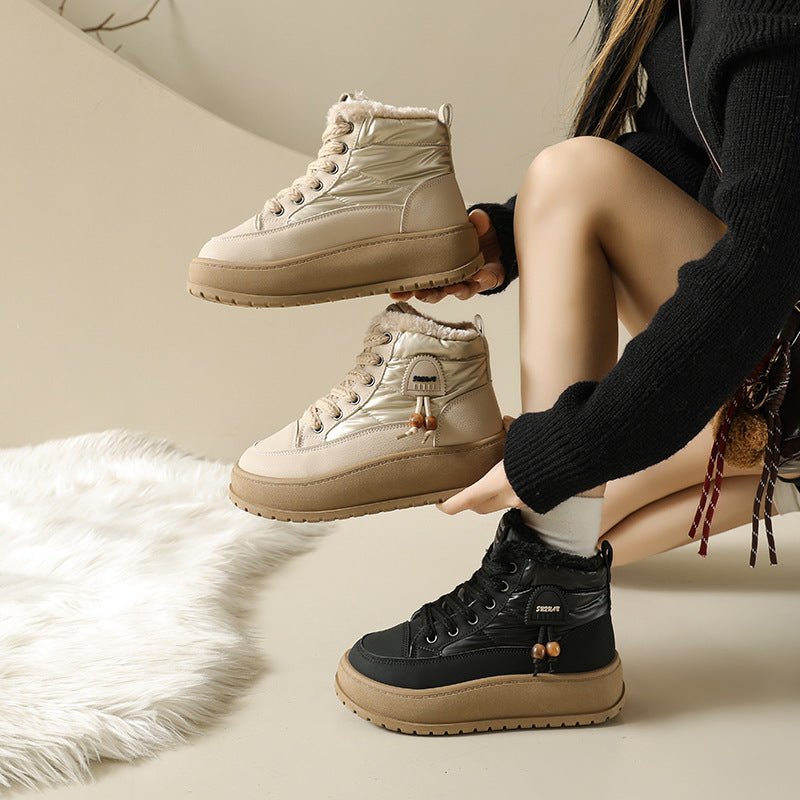 Fleece - Lined High - Top Snow Boots for Women, Fashionable Insulated Casual Winter Shoes Student - Friendly Design - 𝐝𝐮𝐯𝐥𝐚𝐬𝐡𝐨𝐩.𝐜𝐨𝐦