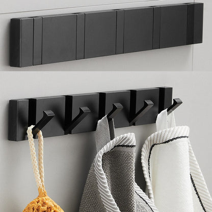 Folding Towel Hanger 2ways Installation Wall Hooks Coat Clothes Holder for Bathroom Kitchen Bedroom Hallway, Black Gold - 𝐝𝐮𝐯𝐥𝐚𝐬𝐡𝐨𝐩.𝐜𝐨𝐦
