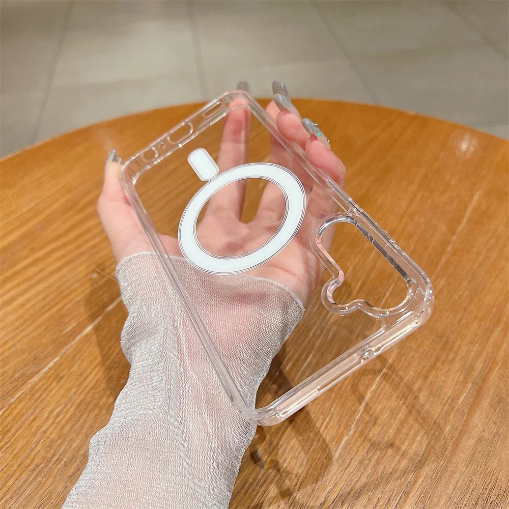 For Magsafe Transparent Magnetic Phone Case For Sumsung S25 S24 S23 S22 S21 FE S20 Ultra Plus A56 A36 A26 A06 Shockproof Cover - 𝐃𝐔𝐕𝐋𝐀𝐒𝐇𝐎𝐏