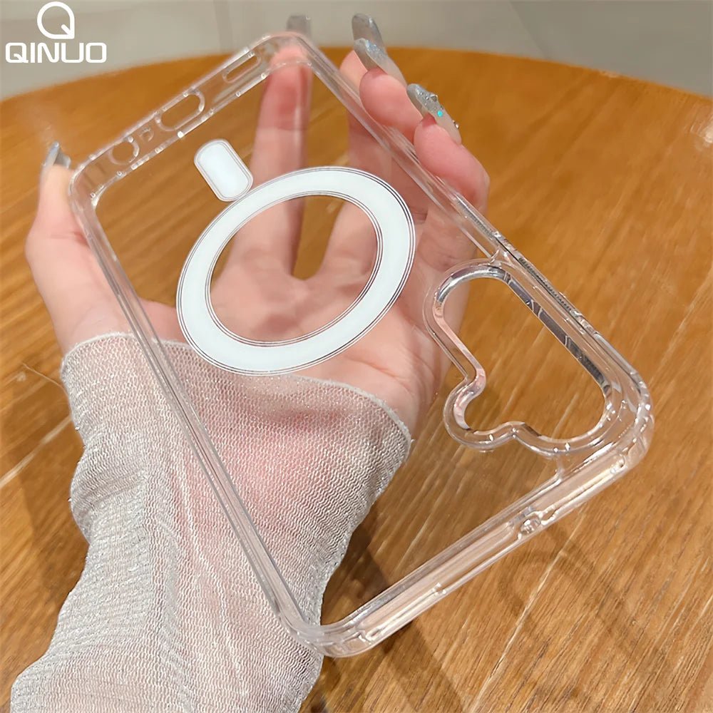 For Magsafe Transparent Magnetic Phone Case For Sumsung S25 S24 S23 S22 S21 FE S20 Ultra Plus A56 A36 A26 A06 Shockproof Cover - 𝐃𝐔𝐕𝐋𝐀𝐒𝐇𝐎𝐏