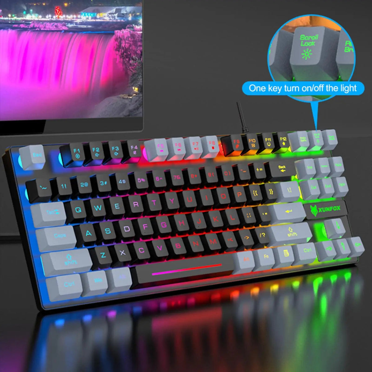 Gaming Keyboard Colorful LED Backlight Office Keyboard for Desktop Typing PC - 𝐃𝐔𝐕𝐋𝐀𝐒𝐇𝐎𝐏