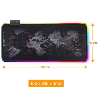 Gaming Mouse Pad Computer Mousepad Large Mouse Pad Gamer RGB World Map Big Mouse Carpet PC Desk RGB Mat - 𝐃𝐔𝐕𝐋𝐀𝐒𝐇𝐎𝐏