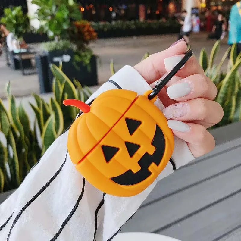 Halloween Cartoon Case For airpods 1 2 Cover Wireless Bluetooh ear phone airpod Case Carabiner Soft Silicone earphone Cover - 𝐃𝐔𝐕𝐋𝐀𝐒𝐇𝐎𝐏