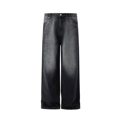 High - end Washed Denim Pants Men Autumn Loose Casual Straight Leg Pants Vintage Wide Leg Pants - 𝐝𝐮𝐯𝐥𝐚𝐬𝐡𝐨𝐩.𝐜𝐨𝐦