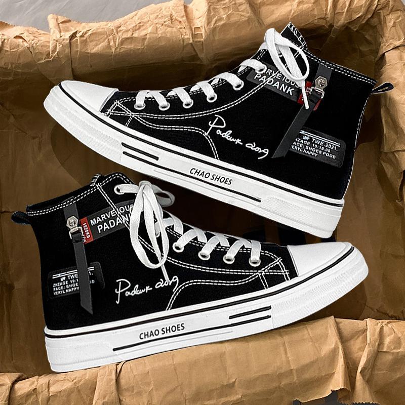 High top board shoes canvas shoes casual shoes Korean version student shoes men's shoes trendy shoes - 𝐃𝐔𝐕𝐋𝐀𝐒𝐇𝐎𝐏