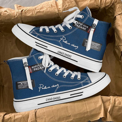 High top board shoes canvas shoes casual shoes Korean version student shoes men's shoes trendy shoes - 𝐃𝐔𝐕𝐋𝐀𝐒𝐇𝐎𝐏