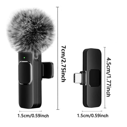 K60 NEW Wireless Lavalier Microphone Audio Video Recording Mini Mic For iPhone Android Laptop Gaming Mobile Phone Microphone - 𝐃𝐔𝐕𝐋𝐀𝐒𝐇𝐎𝐏