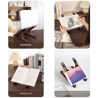 Laptop Stand Desktop Riser Elevated Ventilated Base Vertical Creative Storage Wooden Shelf - 𝐃𝐔𝐕𝐋𝐀𝐒𝐇𝐎𝐏