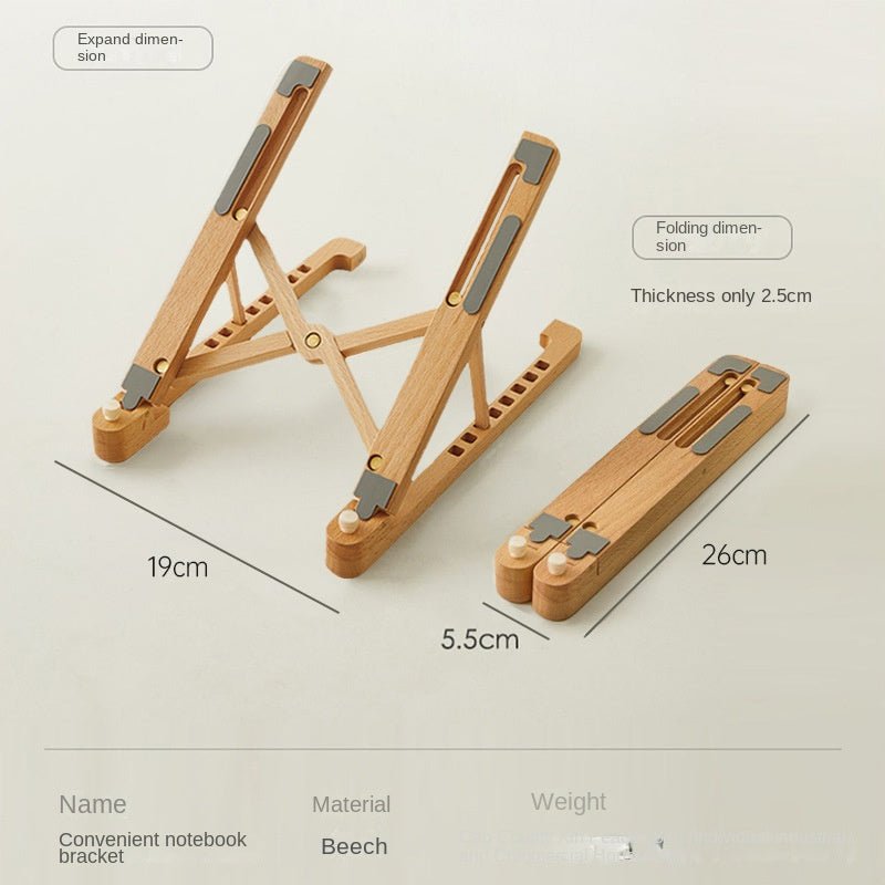 Laptop Stand Desktop Riser Elevated Ventilated Base Vertical Creative Storage Wooden Shelf - 𝐃𝐔𝐕𝐋𝐀𝐒𝐇𝐎𝐏