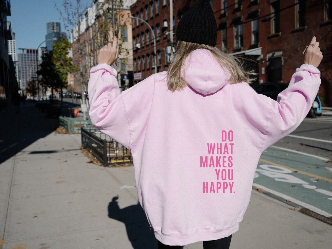 Loose Hooded Sweatshirt with Vintage Printed Letters and Drop Shoulder Sleeves for Women - 𝐝𝐮𝐯𝐥𝐚𝐬𝐡𝐨𝐩.𝐜𝐨𝐦