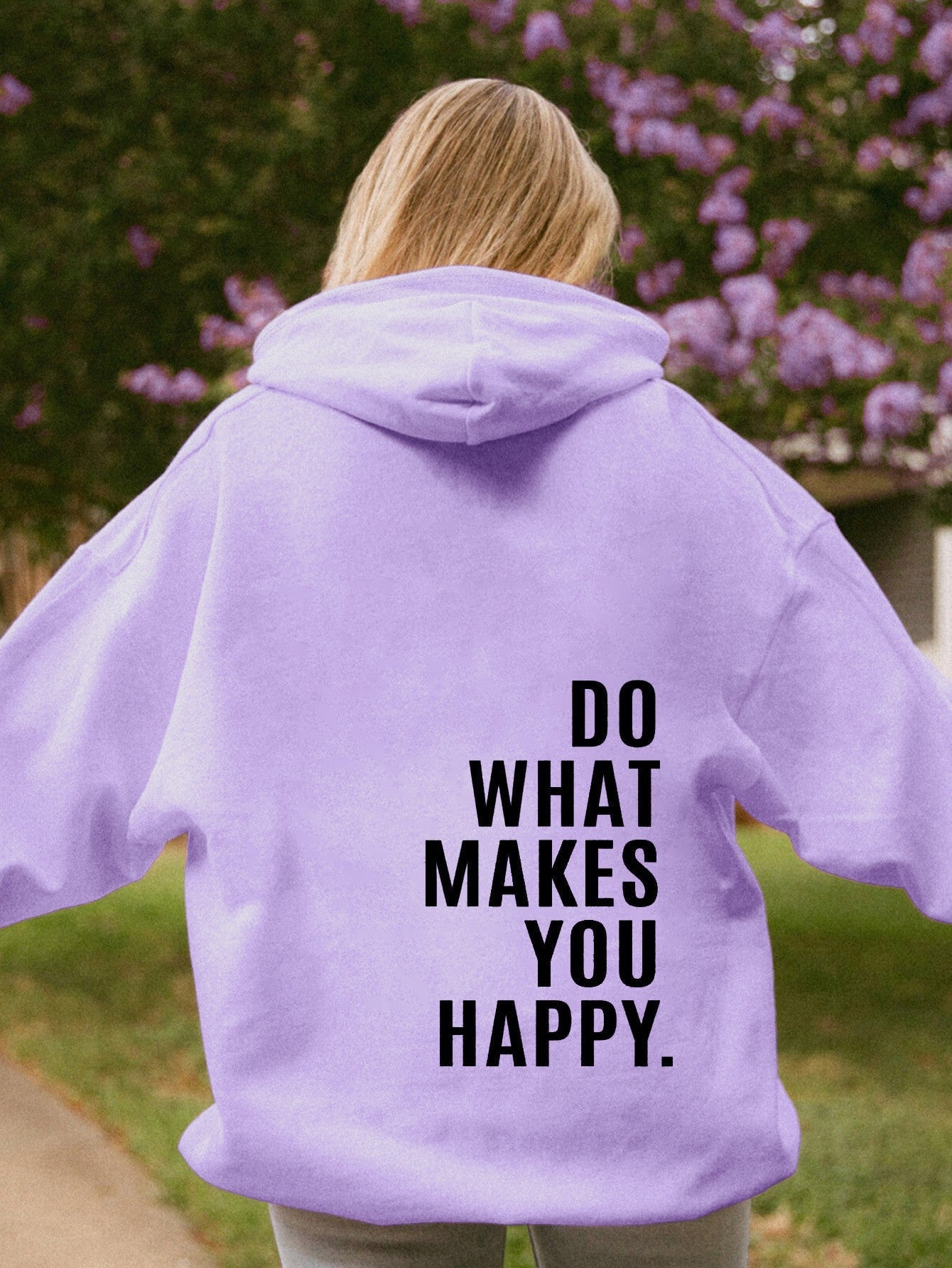 Loose Hooded Sweatshirt with Vintage Printed Letters and Drop Shoulder Sleeves for Women - 𝐝𝐮𝐯𝐥𝐚𝐬𝐡𝐨𝐩.𝐜𝐨𝐦