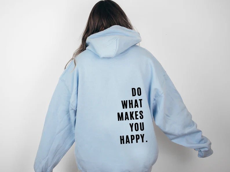 Loose Hooded Sweatshirt with Vintage Printed Letters and Drop Shoulder Sleeves for Women - 𝐝𝐮𝐯𝐥𝐚𝐬𝐡𝐨𝐩.𝐜𝐨𝐦