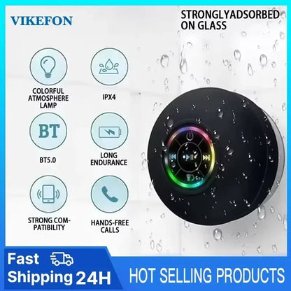 Loudspeaker Bluetooth Speaker Mini Shower Subwoofer Waterproof Handsfree With Suction Cup Mic For Bathroom Pool Beach Car Phone - 𝐝𝐮𝐯𝐥𝐚𝐬𝐡𝐨𝐩.𝐜𝐨𝐦