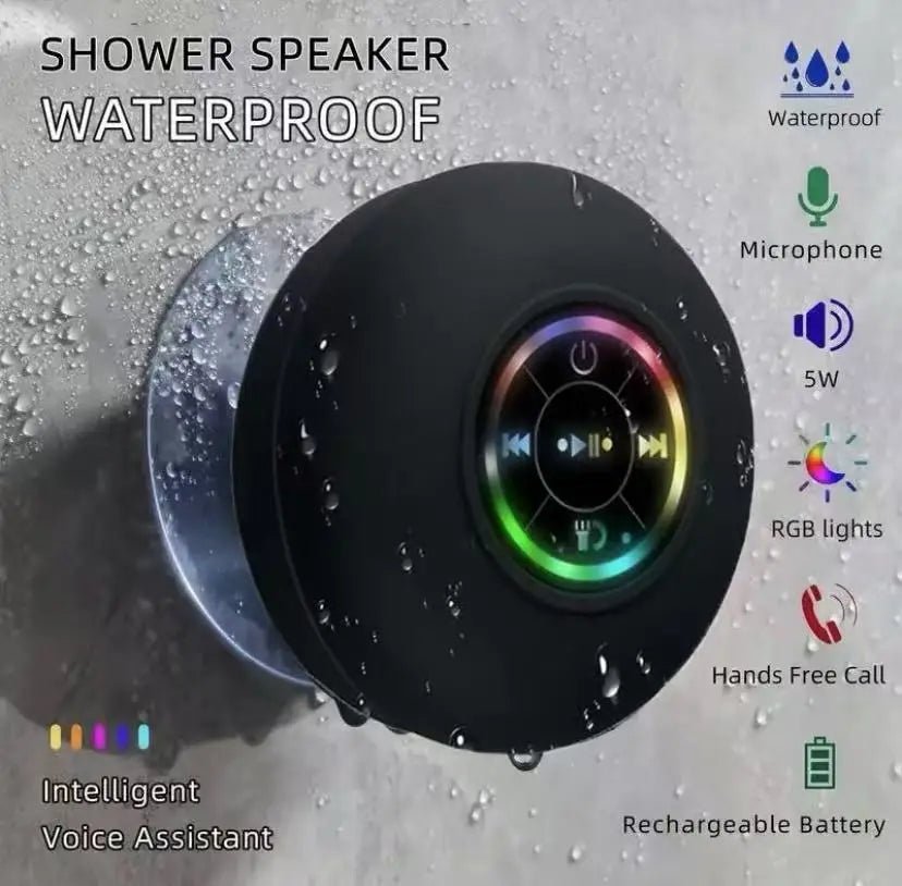 Loudspeaker Bluetooth Speaker Mini Shower Subwoofer Waterproof Handsfree With Suction Cup Mic For Bathroom Pool Beach Car Phone - 𝐝𝐮𝐯𝐥𝐚𝐬𝐡𝐨𝐩.𝐜𝐨𝐦