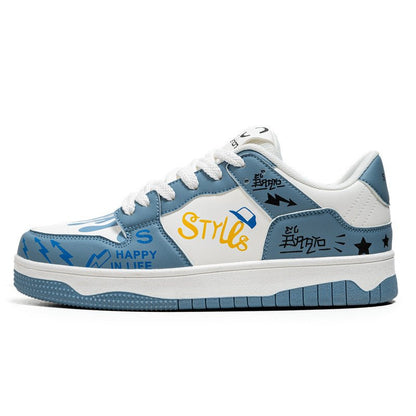 Low cut lace up men's shoes Korean version fashionable color blocked student shoes outdoor niche casual board shoes - 𝐝𝐮𝐯𝐥𝐚𝐬𝐡𝐨𝐩.𝐜𝐨𝐦