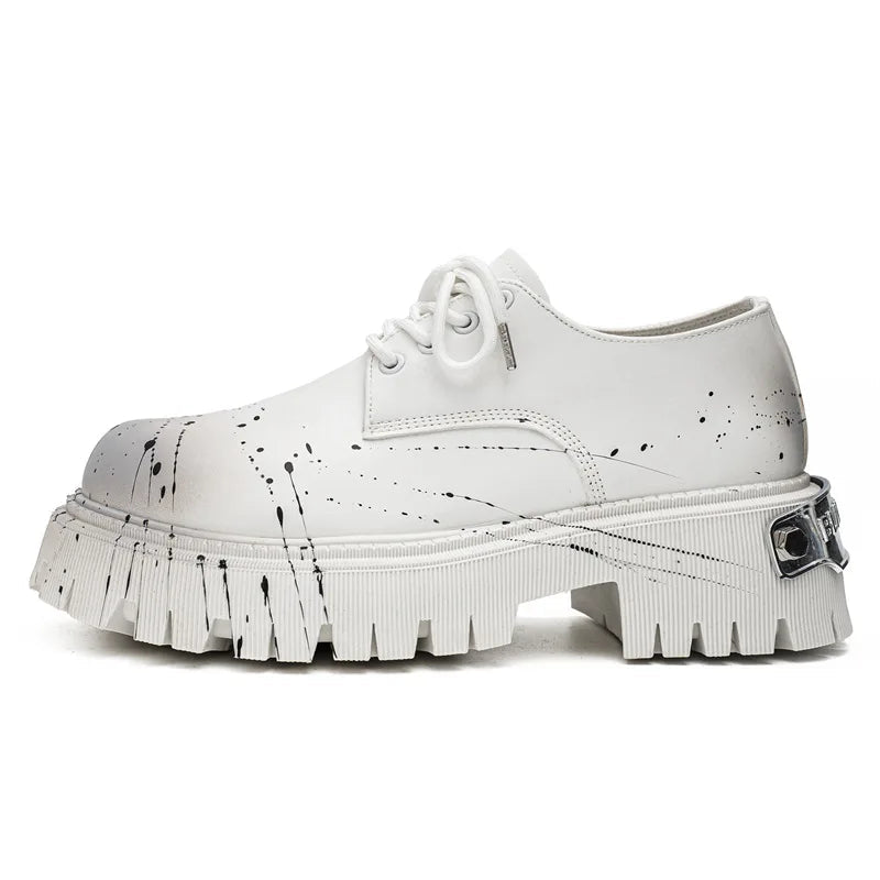 Luxurious Autumn Derby Shoes Men's Paris round Toe Heightening Outdoor Leather Shoes Fashionable Thick Bottom Workwear - 𝐝𝐮𝐯𝐥𝐚𝐬𝐡𝐨𝐩.𝐜𝐨𝐦