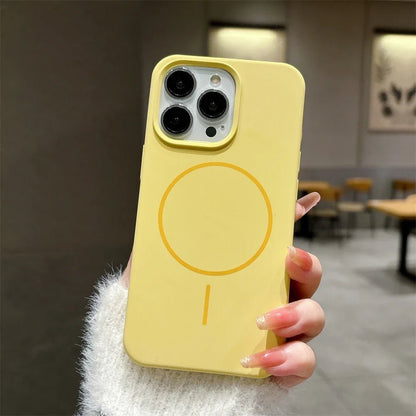 Luxury Skin Feel Original For Magsafe Phone Case For iPhone 17 16 Pro Max 15 14 13 12 Plus Wireless Charger Funda Silicone Cover - 𝐃𝐔𝐕𝐋𝐀𝐒𝐇𝐎𝐏