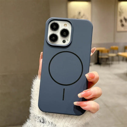 Luxury Skin Feel Original For Magsafe Phone Case For iPhone 17 16 Pro Max 15 14 13 12 Plus Wireless Charger Funda Silicone Cover - 𝐃𝐔𝐕𝐋𝐀𝐒𝐇𝐎𝐏