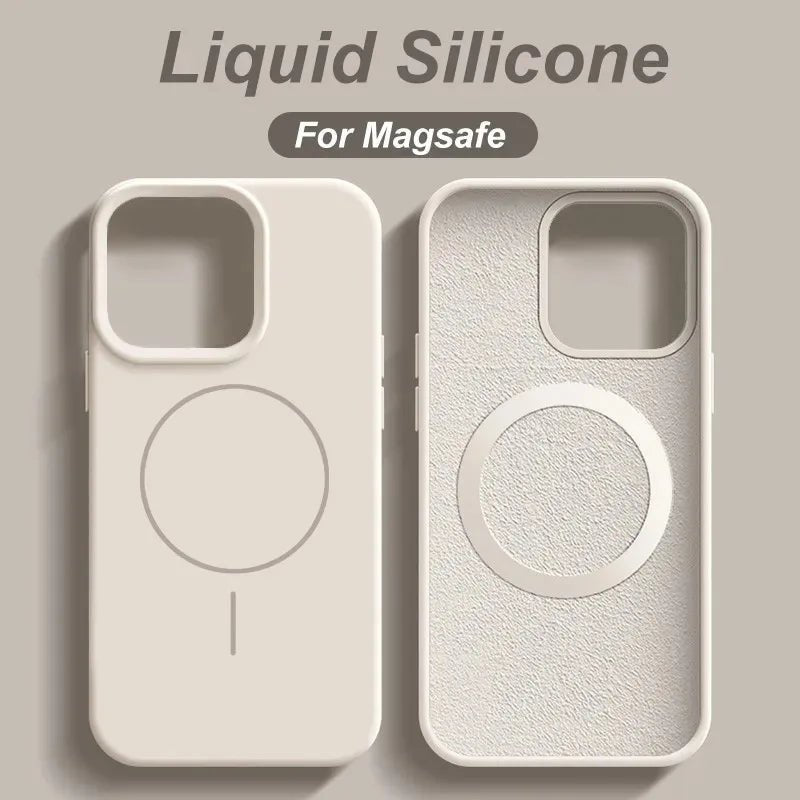 Luxury Skin Feel Original For Magsafe Phone Case For iPhone 17 16 Pro Max 15 14 13 12 Plus Wireless Charger Funda Silicone Cover - 𝐃𝐔𝐕𝐋𝐀𝐒𝐇𝐎𝐏
