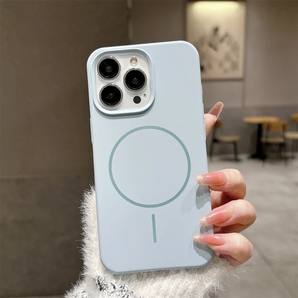 Luxury Skin Feel Original For Magsafe Phone Case For iPhone 17 16 Pro Max 15 14 13 12 Plus Wireless Charger Funda Silicone Cover - 𝐃𝐔𝐕𝐋𝐀𝐒𝐇𝐎𝐏