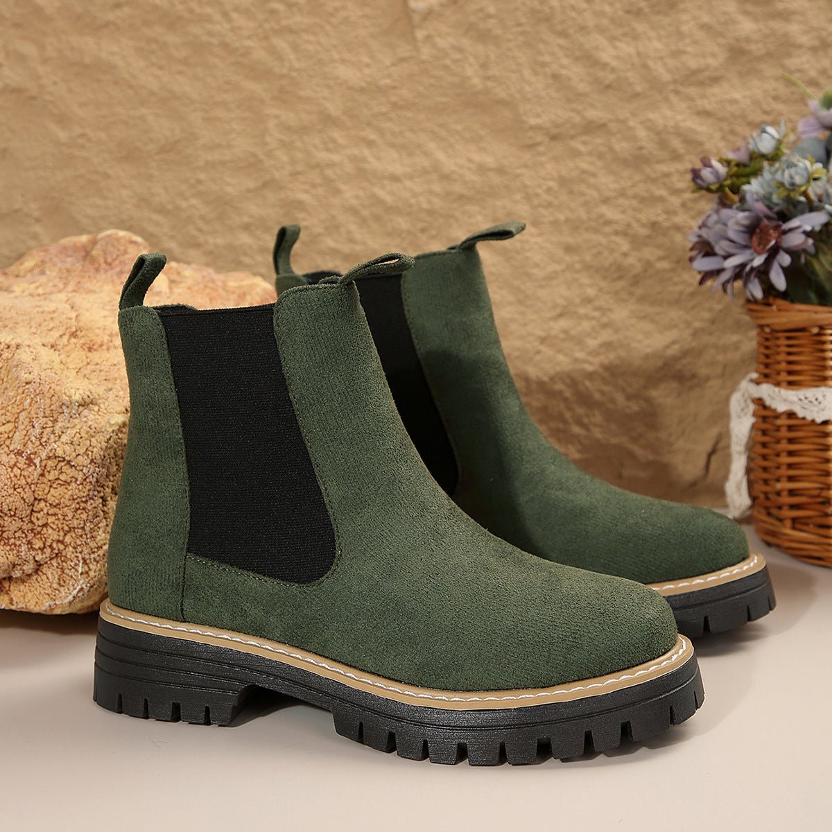 Matte Martin boots round toe oversized shoes - 𝐝𝐮𝐯𝐥𝐚𝐬𝐡𝐨𝐩.𝐜𝐨𝐦
