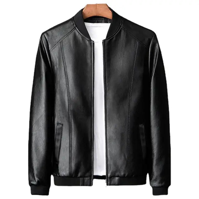 Men Jacket Thickened Warm Pu Leather Bomber Jacket Men Thermal Jacket Men's Stand - up Collar Business Casual Jackets Father Coat - 𝐝𝐮𝐯𝐥𝐚𝐬𝐡𝐨𝐩.𝐜𝐨𝐦