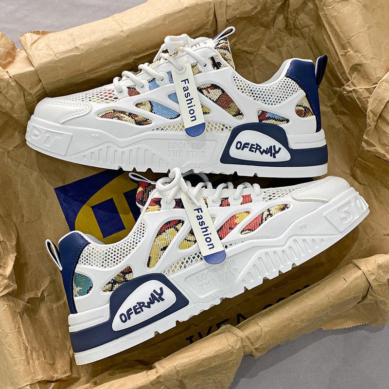 Men's mesh breathable board shoes men's thick soled fashionable cartoon sports and leisure shoes - 𝐝𝐮𝐯𝐥𝐚𝐬𝐡𝐨𝐩.𝐜𝐨𝐦