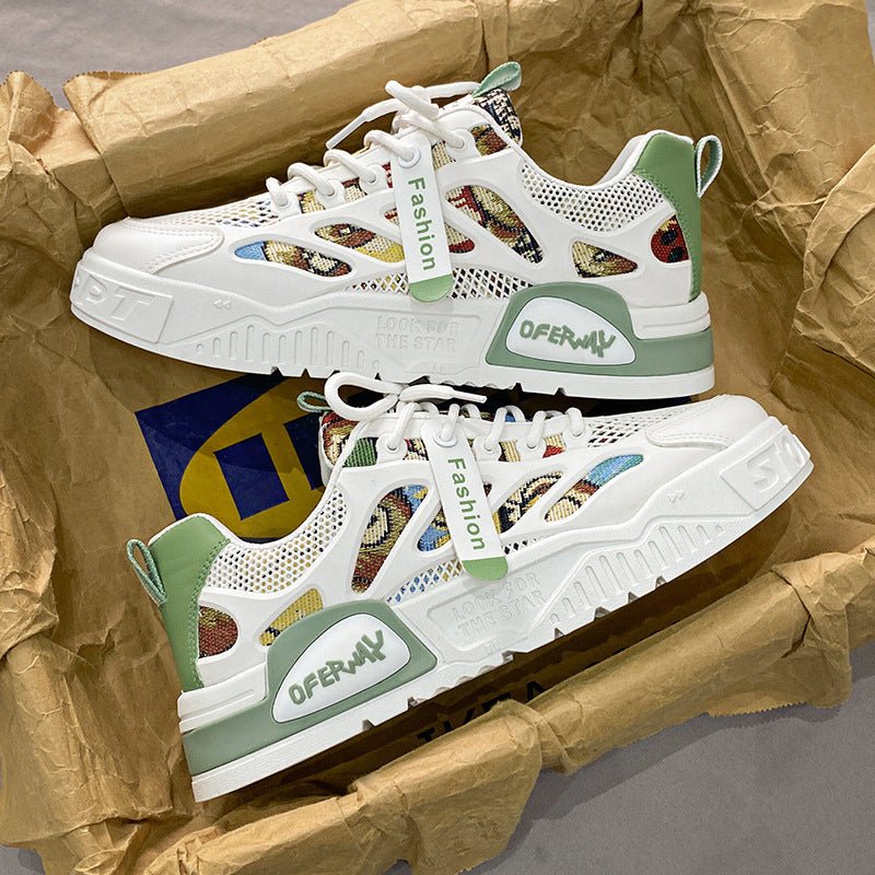 Men's mesh breathable board shoes men's thick soled fashionable cartoon sports and leisure shoes - 𝐝𝐮𝐯𝐥𝐚𝐬𝐡𝐨𝐩.𝐜𝐨𝐦