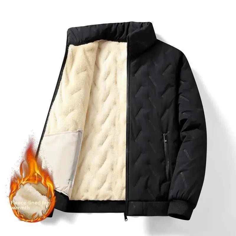 Men's Open Cardigan Lamb Velvet Winter Jacket Outdoor Casual Warm Waterproof Loose Fit Large Size Cotton Coat for Men - 𝐃𝐔𝐕𝐋𝐀𝐒𝐇𝐎𝐏