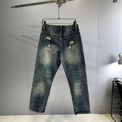 Mens Ripped Baggy Jeans Distressed Denim Streetwear Skateboard Pants Straight Leg Patchwork Oversized Urban Fashion Workwear - 𝐝𝐮𝐯𝐥𝐚𝐬𝐡𝐨𝐩.𝐜𝐨𝐦