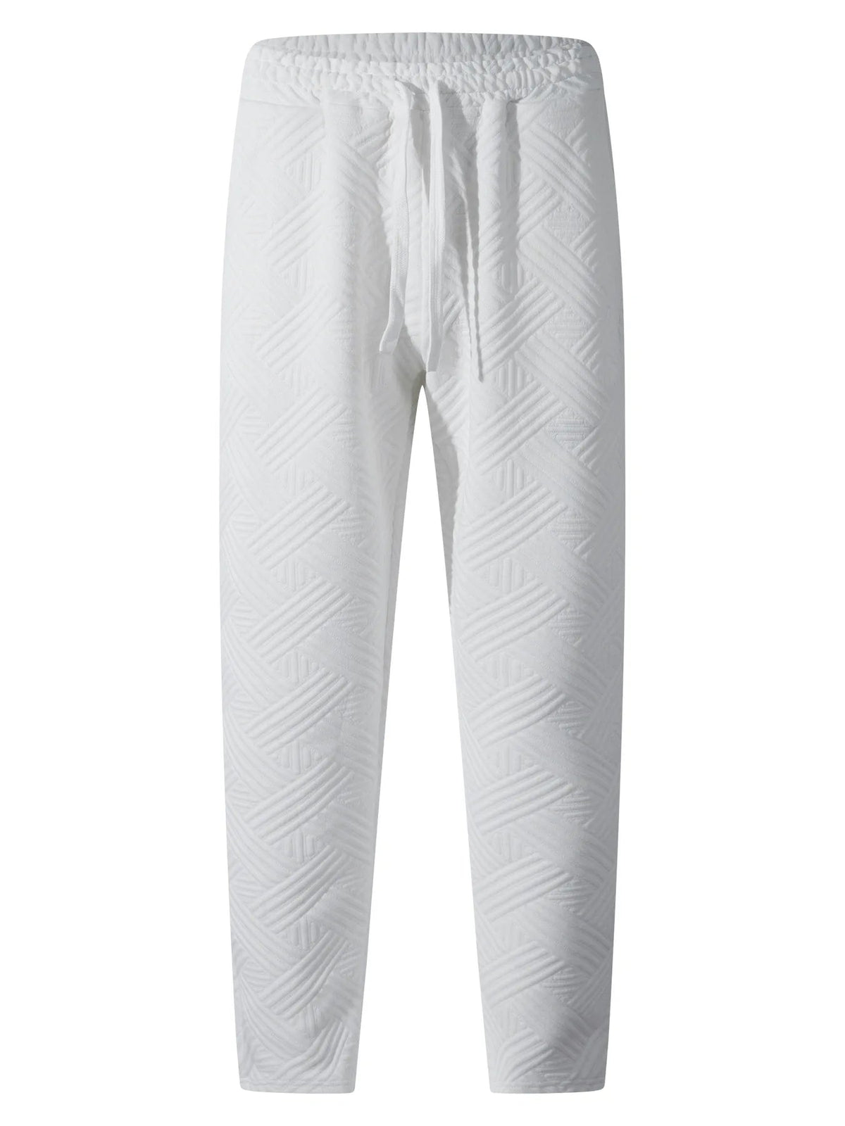 Men's sporty casual trousers, fashionable jacquard elastic waist street pants, solid - color loose all - season pants - 𝐝𝐮𝐯𝐥𝐚𝐬𝐡𝐨𝐩.𝐜𝐨𝐦