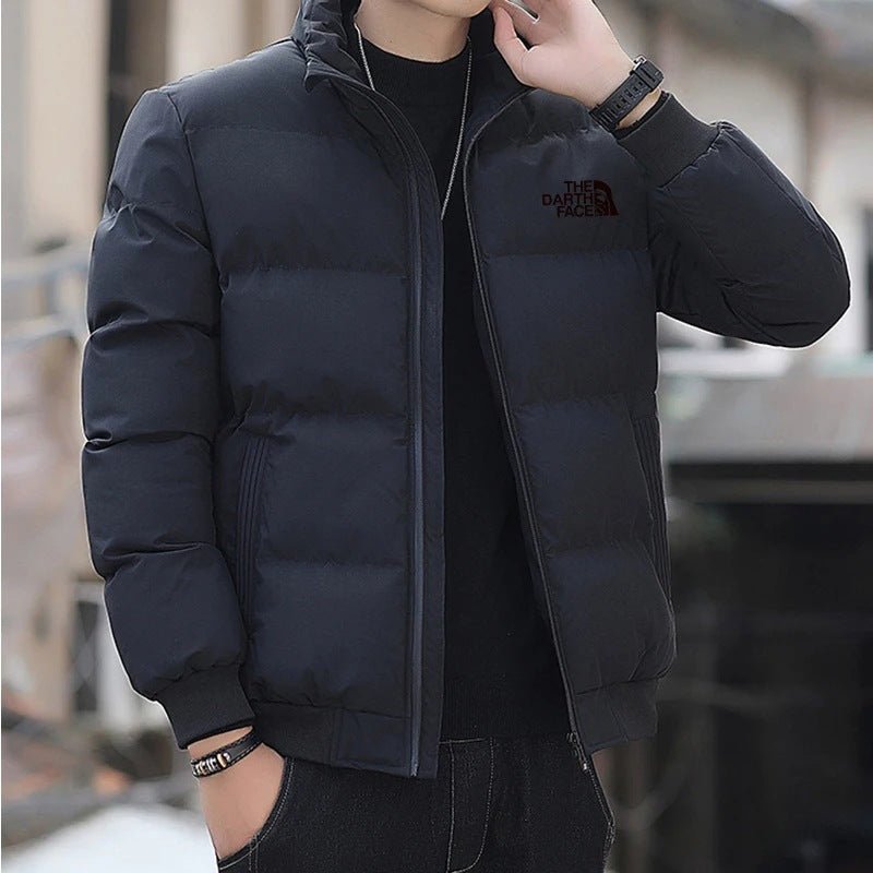 Men's stand up collar cotton coat thickened winter warm and fashionable zipper cardigan jacket - 𝐃𝐔𝐕𝐋𝐀𝐒𝐇𝐎𝐏