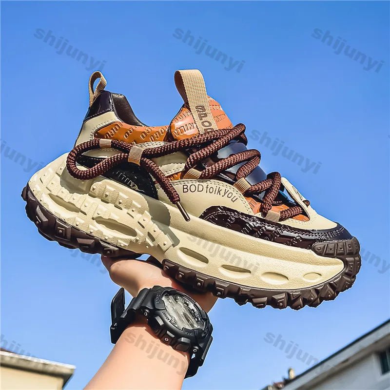 Men's White Sneakers Autumn Winter Fashion Cross Tied Non Slip Casual Shoes Comfortable Outdoor Height Increase Vulcanized Shoes - 𝐃𝐔𝐕𝐋𝐀𝐒𝐇𝐎𝐏