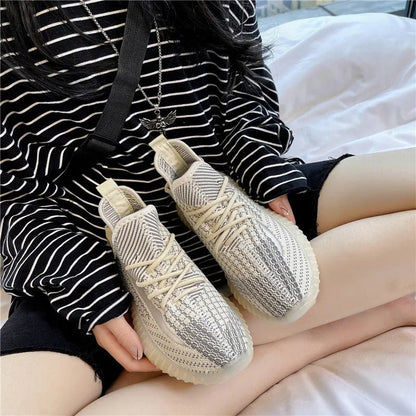 Mesh Lace - Up Platform Athletic Shoes - 𝐝𝐮𝐯𝐥𝐚𝐬𝐡𝐨𝐩.𝐜𝐨𝐦
