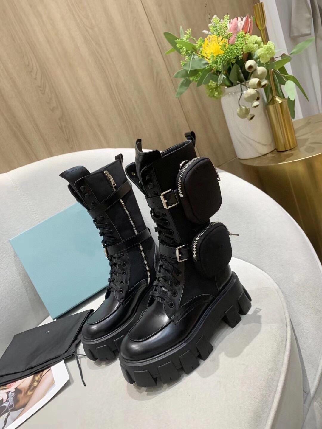 Mid Martin Boots Women's New Leather Platform Boots Bag Tactical Boots Knight Boots - 𝐃𝐔𝐕𝐋𝐀𝐒𝐇𝐎𝐏