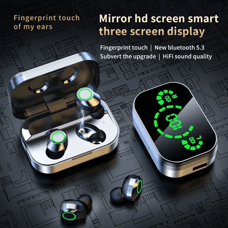 Mirror digital YD03 wireless Bluetooth earphones TWS in ear high battery Bluetooth earphones - 𝐃𝐔𝐕𝐋𝐀𝐒𝐇𝐎𝐏