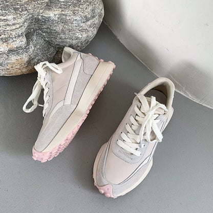 New Spring/Summer Genuine Leather Versatile Thick Sole Casual Sports Shoes for Women - 𝐃𝐔𝐕𝐋𝐀𝐒𝐇𝐎𝐏