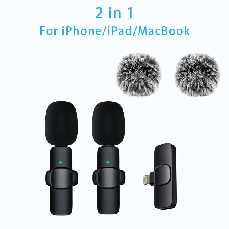 New Wireless Lavalier Microphone Portable Audio Video Recording Mini Microphone for iPhone Android PC Camera Live Gaming Phone - 𝐝𝐮𝐯𝐥𝐚𝐬𝐡𝐨𝐩.𝐜𝐨𝐦