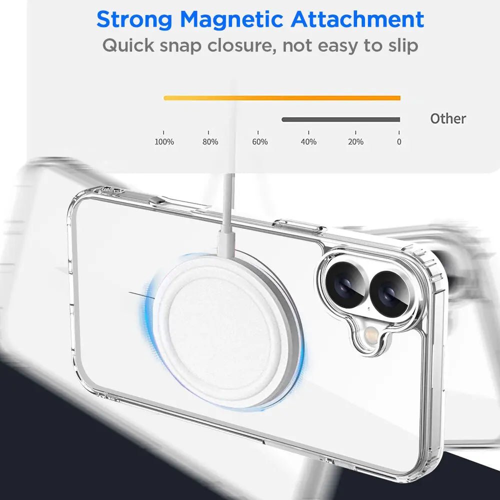 Original Magnetic Transparent Phone Case For iPhone 17 Air 16 15 14 13 12 11 Pro Max Plus 16e E Magsafe Silicone Cover Funda - 𝐃𝐔𝐕𝐋𝐀𝐒𝐇𝐎𝐏