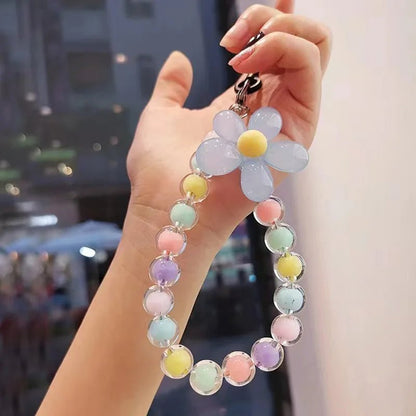 Phone Anti - lost Lanyard Key Short Wrist Pendant Colorful Macaron Round Bead Pendant Women's Hand - held Chain Mobile Phone Lanyard - 𝐝𝐮𝐯𝐥𝐚𝐬𝐡𝐨𝐩.𝐜𝐨𝐦