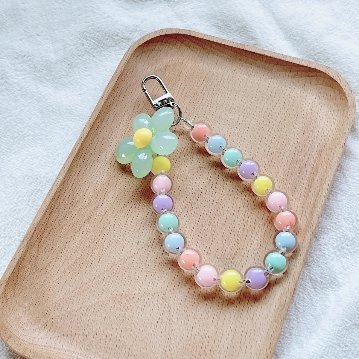 Phone Anti - lost Lanyard Key Short Wrist Pendant Colorful Macaron Round Bead Pendant Women's Hand - held Chain Mobile Phone Lanyard - 𝐃𝐔𝐕𝐋𝐀𝐒𝐇𝐎𝐏