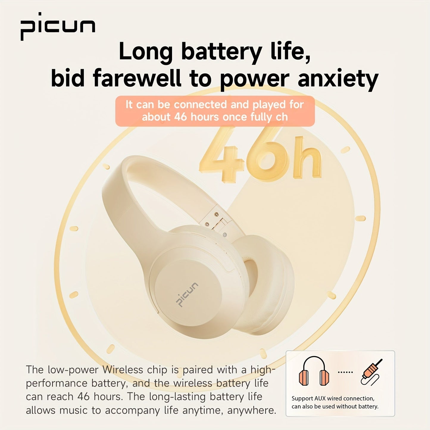 Picun B - 01S Wireless Headphones, HD Stereo Sound Over Ear Headphones With Built - in Microphones, Deep Bass 40 Hours Playtime, Headset HiFi Stereo Foldable Lightweight Headset, TF/For Cell Phone/PC/Home. - 𝐃𝐔𝐕𝐋𝐀𝐒𝐇𝐎𝐏