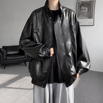 Retro cool PU leather jacket for men - 𝐝𝐮𝐯𝐥𝐚𝐬𝐡𝐨𝐩.𝐜𝐨𝐦
