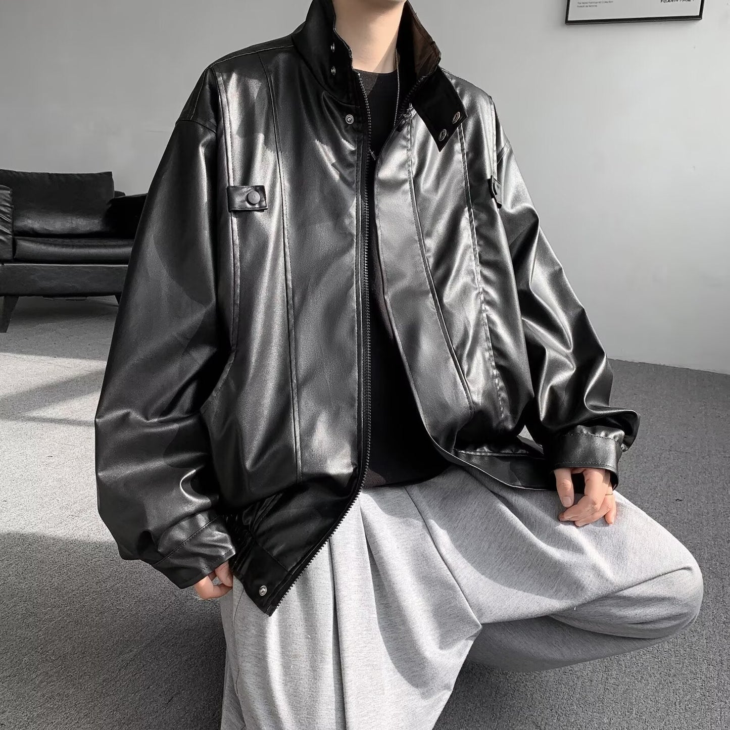 Retro cool PU leather jacket for men - 𝐝𝐮𝐯𝐥𝐚𝐬𝐡𝐨𝐩.𝐜𝐨𝐦