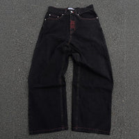 Retro hip - hop goth straight leg loose wide leg skeleton embroidered washed denim jeans for men - 𝐃𝐔𝐕𝐋𝐀𝐒𝐇𝐎𝐏